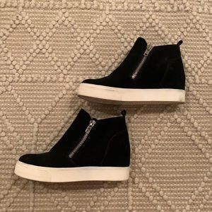 Steve Madden Black Wedge Sneakers